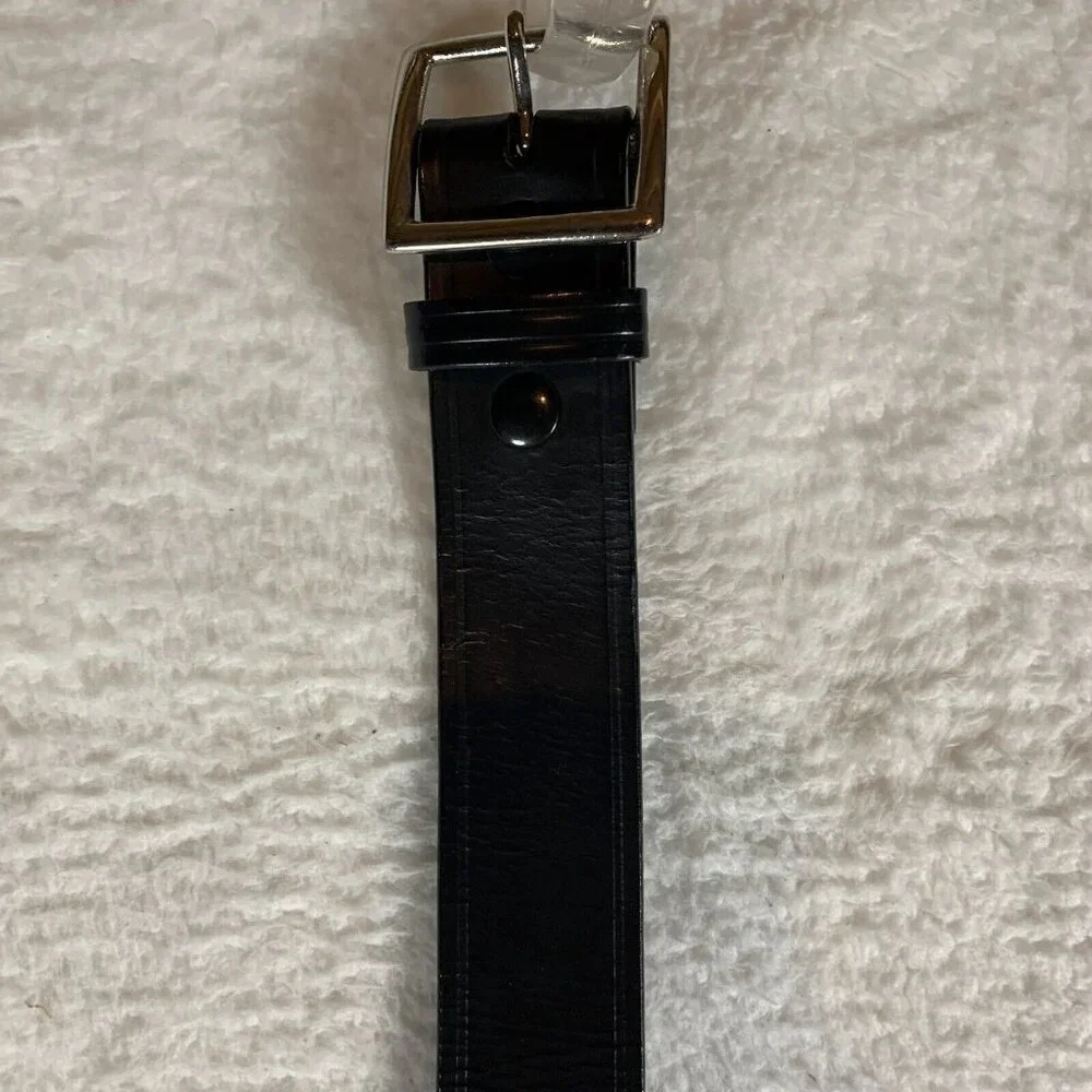 Cobra Tufskin Belt Men 32 Black Leather Chrome Buckle Dress EMS Corrections 9609